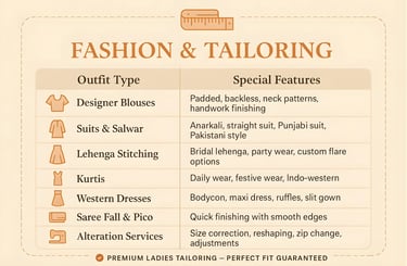 Tailoring Services Offered by Nashala