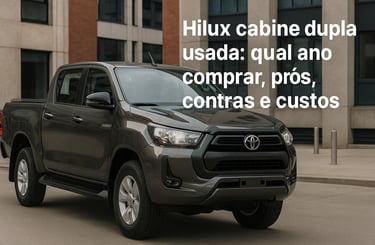Toyota Hilux cabine dupla usada em estrada de terra — robustez, conforto e alta liquidez na revenda