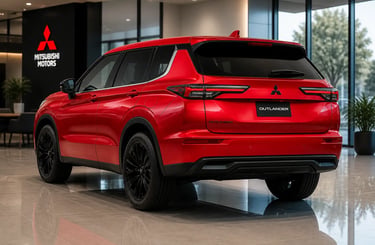 traseira do mitsubishi outlander 2026 em showroom moderno com mais luxo e tecnologia