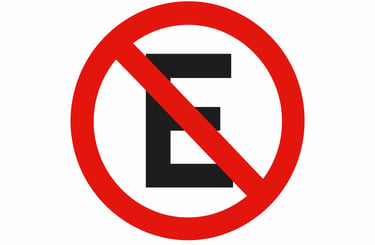simbolo de proibido estacionar com placa circular vermelha e letra E cortada