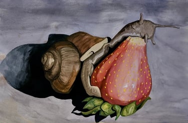 Snail with strawberry