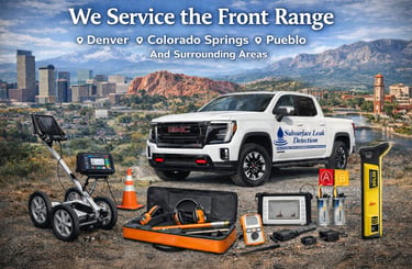 subsurface leak detection truck with an assortment of leak detection equipment 