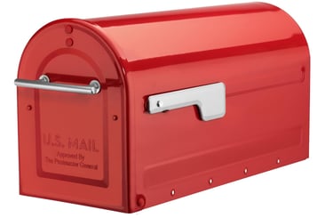 bright red mailbox