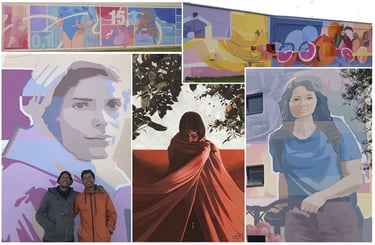 Photo montage of the various murals funded by the association