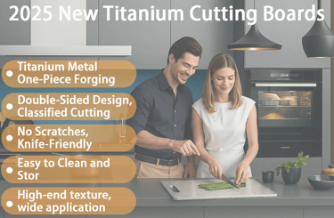 Katuchef titanium cutting plate - dupla face, knife-friendly, easy to clean, used by casal