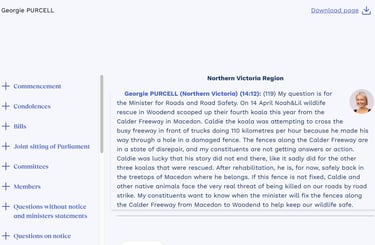 Parliament Victoria - Caldie the Koala