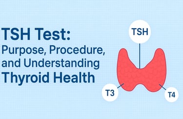 Diagram of thyroid gland showing T3, T4, and TSH hormone regulation