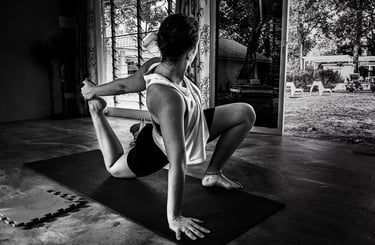 Lizard Pose a deep hip opener targets areas often affected by prolonged sitting and leaning.