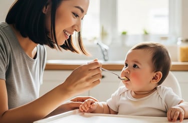Mother feeding her baby
