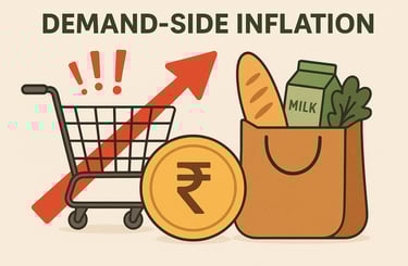 a shopping carton a grocery bag demand side inflation