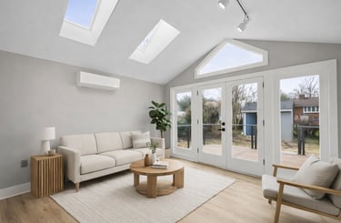 Northern Virginia home addition with expanded living space, upgraded exterior structure, and seamles