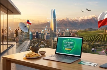 Terraza moderna en Santiago con vista a la torre Costanera Center y los Andes nevados, con una empan