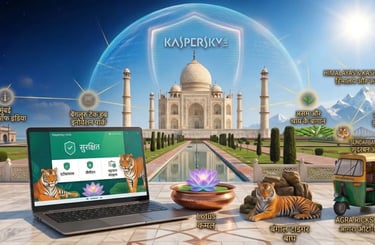 आगरा में ताजमहल के सामने छत पर कैसपर्सकी इंडिया डैशबोर्ड (कैसपर्सकी लैब - संयुक्त राष्ट्रीय ) के , बंगाल और कमल का फूल। 