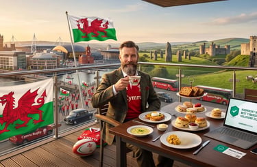 Kaspersky Wales: Welsh cakes and castle view with best antivirus and VPN deals