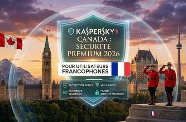 Photomontage épique : Mémorial national du Canada Colline du Parlement. Bouclier holographique Kaspersky français au Canada.