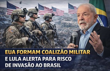 🌍 EUA Formam Coalizão Militar e Lula Alerta para Risco de Invasão ao Brasil