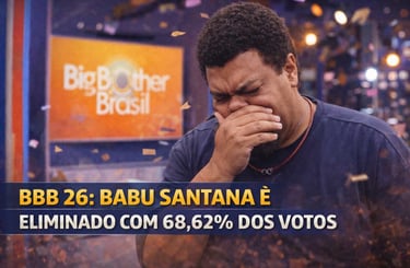 BBB 26: Babu Santana é Eliminado com 68,62% dos Votos