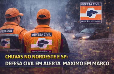 Chuvas no Nordeste e SP: Defesa Civil em Alerta Máximo em Março