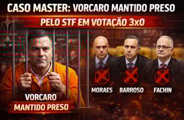 Caso Master: Vorcaro Mantido Preso pelo STF em Votação 3x0