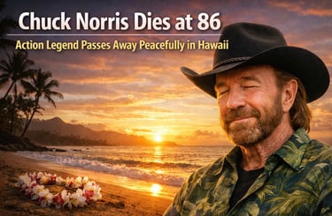 Chuck Norris dies at 86: Action legend passes away peacefully in Hawaii.