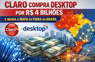 Claro Compra Desktop por R$ 4 Bilhões e Muda o Mapa da Fibra no Brasil