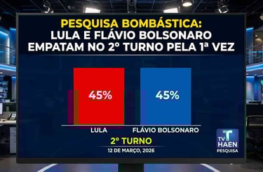 Pesquisa Bombástica: Lula e Flávio Bolsonaro Empatam no 2º Turno pela 1ª Vez