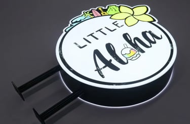 Custom contoured light box sign fabricated by All Pro Signs