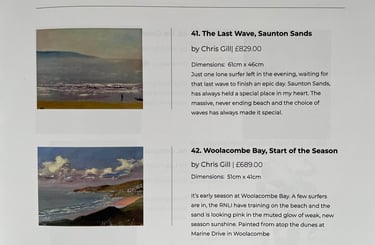 Art entry excerpt from New Atlantic Wave exhibition catalogue featuring artist Chris Gill