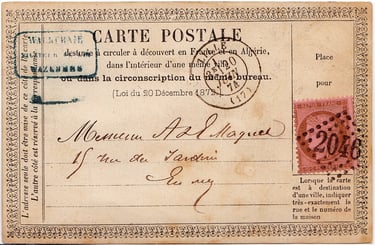 LILLE, 20. Juni 1874. Die Briefmarke wurde mit dem Rautenstempel „Gros Chiffres 2046“ entwertet.