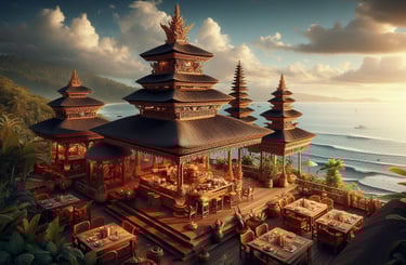 a restaurant with a view of the ocean