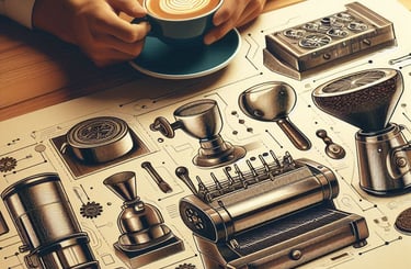 a man in a vest and tie dyes a coffee cup