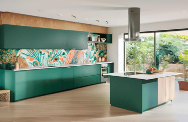 Peacock Green Kitchen Cabinet