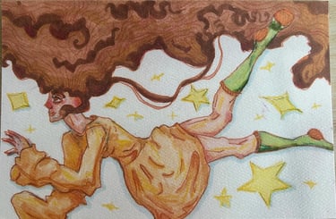 Original Takara Welter Mixed Media Painting on Paper titled, "Bird"