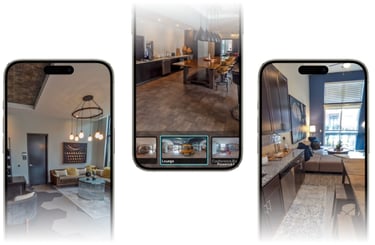 Recorrido virtual 360° mostrado en móviles. Ideal para venta de propiedades en Cancún y Riviera Maya