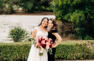 romantic half up half down, orange county california wedding, maid of honor hairstyle, modesto