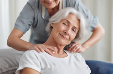 massage d'une personne âgée