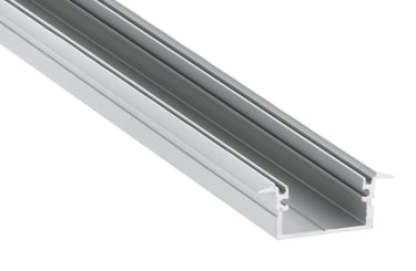 Perfil LED Nash: modelo de empotrar con pestaña que oculta el fresado.