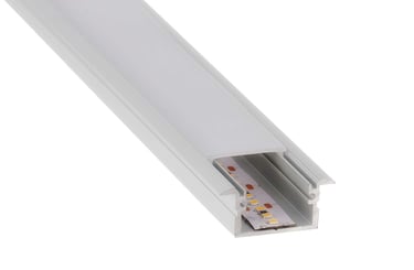 Perfil NASH: modelo empotrable robusto con ala de 28,4 mm y profundidad.