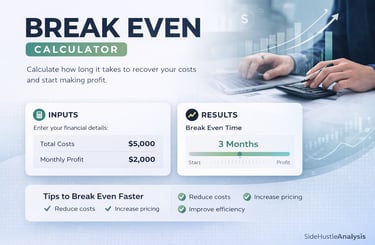 Side Hustle break even calculator
