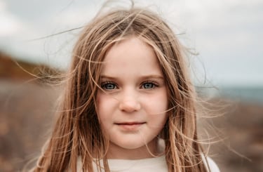 Portrait of five year old during a family photoshoot in Duluth MN