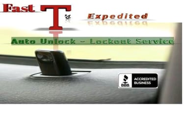 a locked car door that was unlocked by Fast T's Mobile Auto Service 