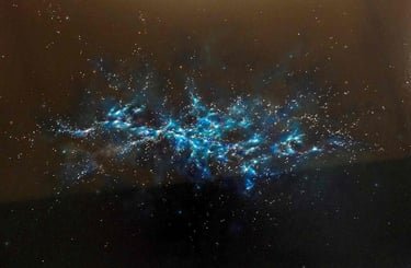 space (cosmic) painting. acrylic on canvas