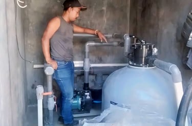 instalasi dan filterasi kolam renang.