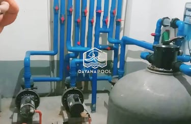 sistem filterasi kolam renang.