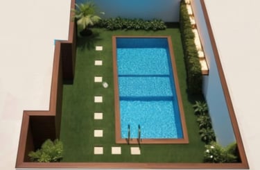 Desain 3D kooam renang.