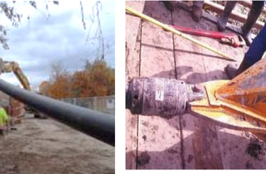 Tuberia de 24”Ø, punta de lapiz y swivel para la inmersiòn