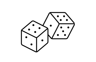 Transparent Eighter Solutions dice logo in black