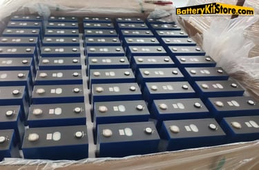 a box of LiFePO4 prismatic battery cells