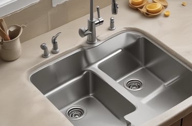 Friendly plumber answering a phone call with a smile in a cozy home setting.