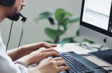 A friendly customer service representative answering a phone call.